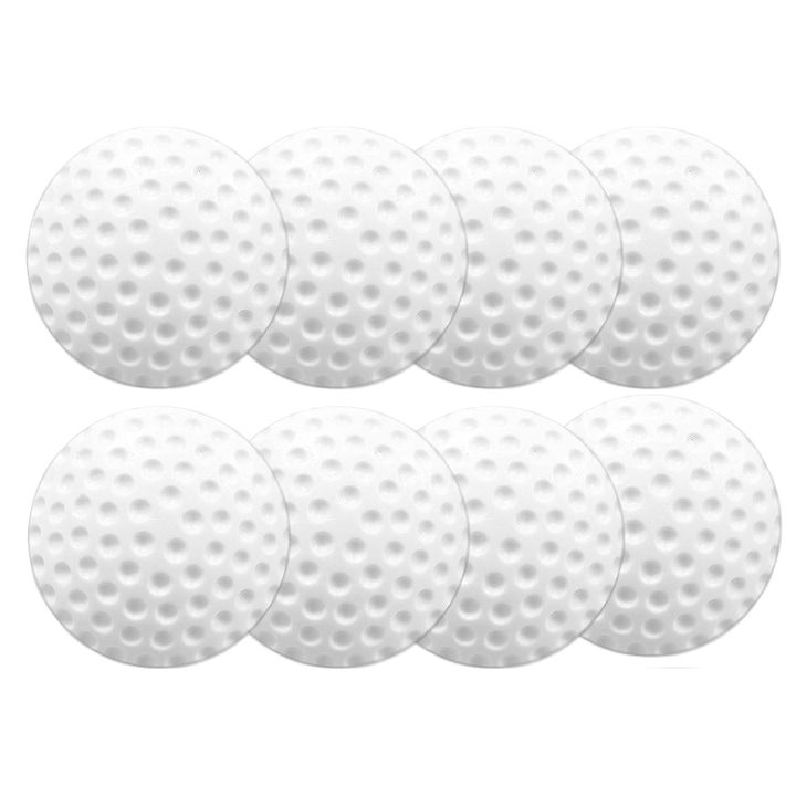 Set Of 8 Door Stops, Silicone, Wall Protection, 5 cm - White