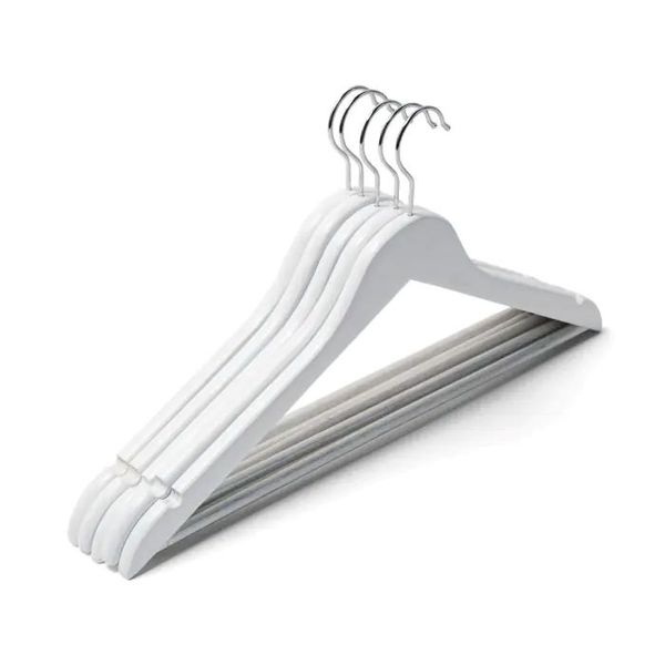 Wooden Hangers, White, 5 Pieces
