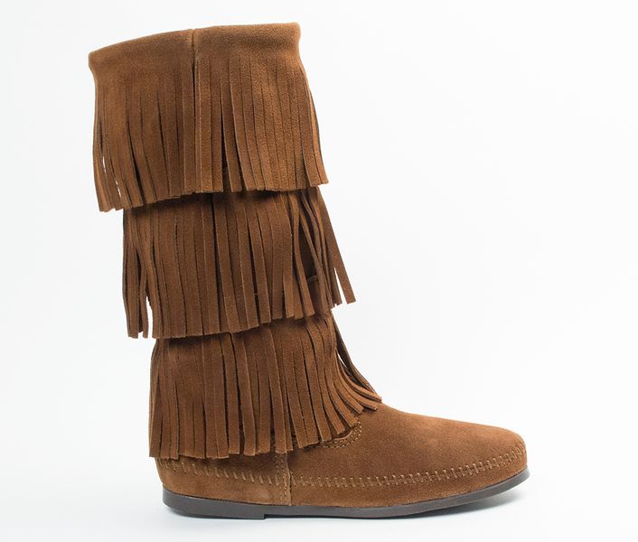 Minnetonka 3 Layer Calf High Boots - Dusty Brown