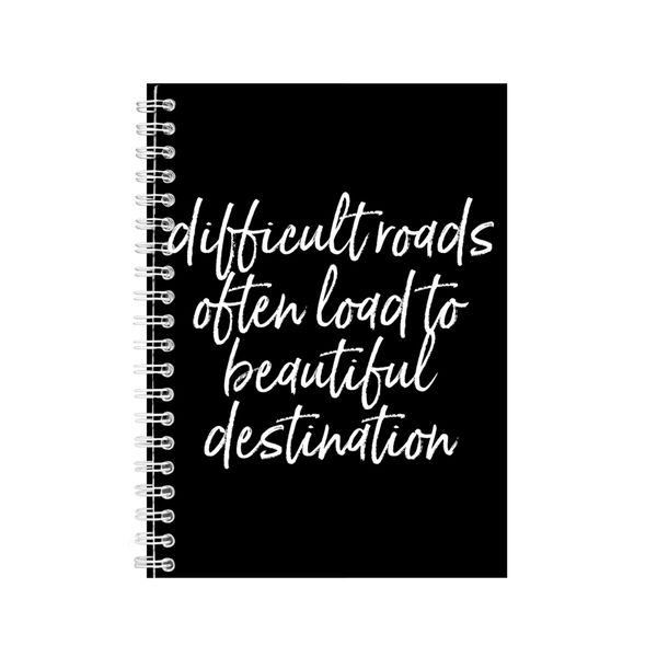 Destination A5 Notebook Spiral Lined Motivational Saying Graphic Notepad204
