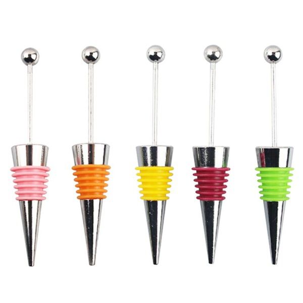 5Pcs Diy Beadable Wine Stopper Party Wedding Bar Decor Sealed