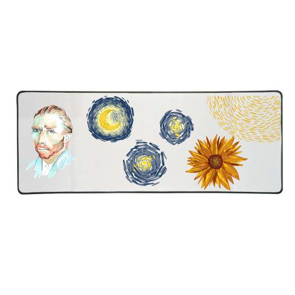 Katz Designs - Long Desk Mouse Pad - Van Gogh