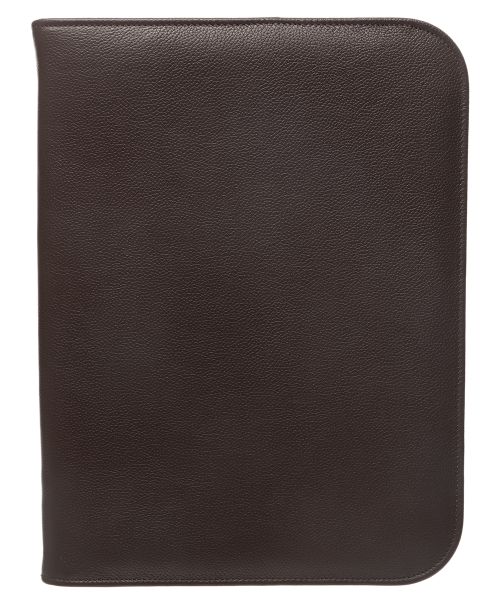 Kurgan Kenani Leather A4 zip Folder- Brown