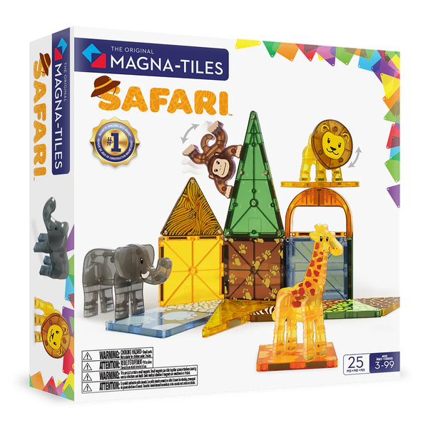 Magna-Tiles - Magnetic Construction Set - Safari Animals Set - 25 Piece