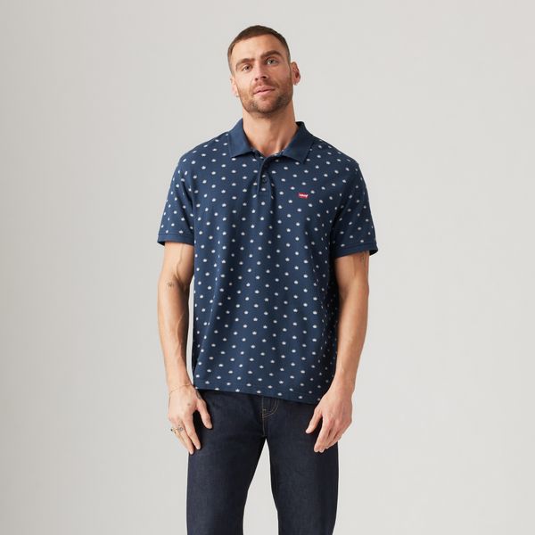 Levi's Men's Housemark Polo Shirt Blue Print