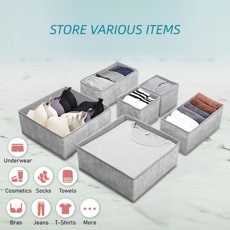 Gogooda Foldable Storage Boxes for Clothes Underwear Cosmetics - Set of 6, Shop Today. Get it Tomorrow!