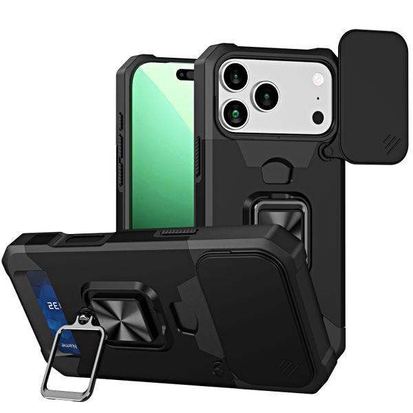 Slide Camera Card Slot Phone Case Compatible With Samsung Galaxy S23 FE