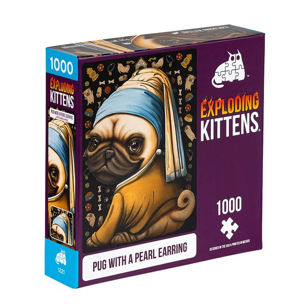 Exploding Kittens Puzzle - Pug with a Pearl Earring