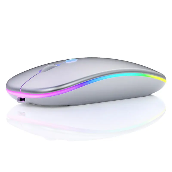 Ultra-thin silent rechargeable Led lights wireless mouse