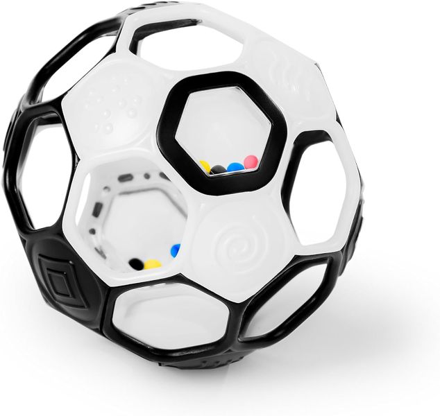 Bright Starts Grippin' Goals Rattle Ball Baby Toy with Oball Rubber - Age 0m+