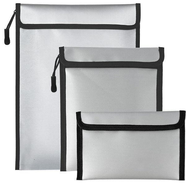 Fireproof Waterproof Document Bags with Multi-Size Heat-Resistant Design