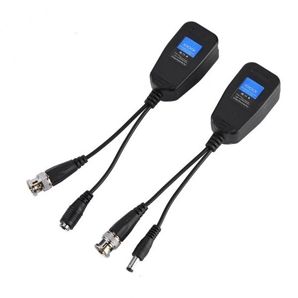 2 Piece 8MP BNC Male To Female RJ45 Video Balun Transceiver