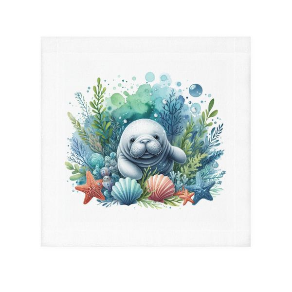 48x48cm Ocean Themed Baby Towel Design 1