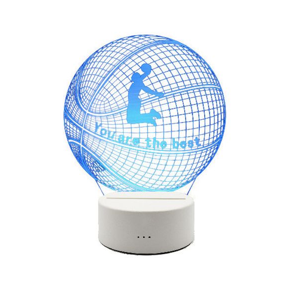 3D LED: NBA You Are The Best illusion Lamps Light|Smart Touch|Remote