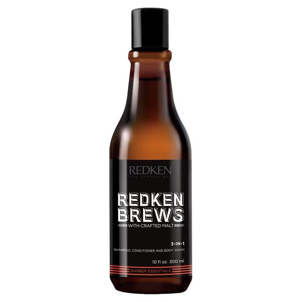 Redken Brews 3-in-1 Shampoo, Conditioner and Body Wash for Men - 300ml