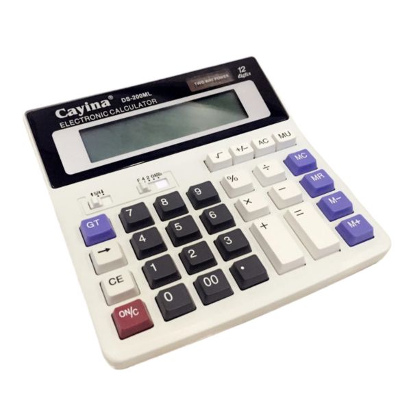 Battery and Solar Dual Power Large Desktop Calculator with 12-Digit Display