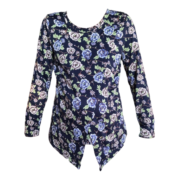 Comfy Maternity &amp; Breastfeeding Top-Long Sleeve-Navy Floral