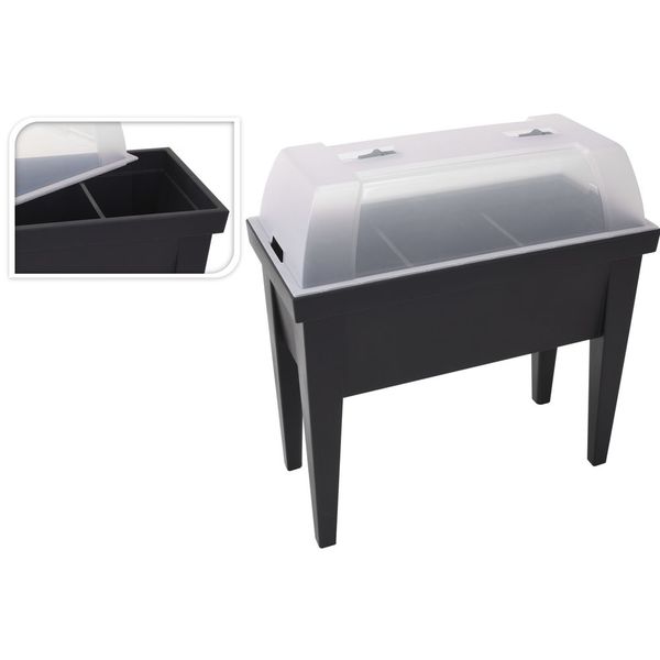 Progarden - Anthracite Greenhouse Table with Cover - 80X40XH65CM