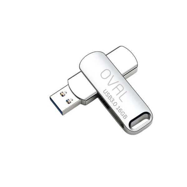 OVAL 16GB USB 3.0 Flash Drive - Ultra High-Speed Steel Memory Stick