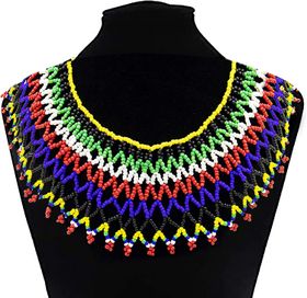 Colourful South African Maasai Beaded Bib Necklace | Shop Today. Get it ...