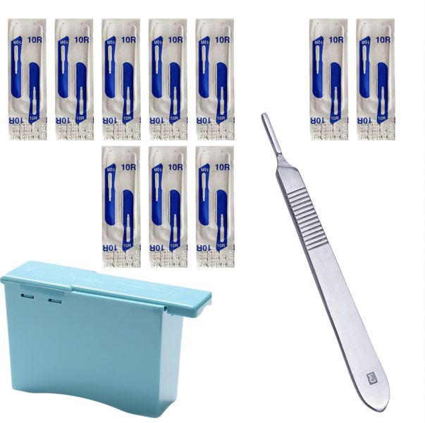 Swann-Morton No 10R Dermaplaning Blades, Blade Remover &amp; No 3 Handle