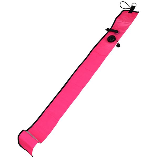 1M Scuba Diving Inflatable Float Signal Tube Sausage,Rose Red