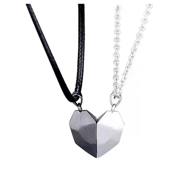 S &amp; C Two Hearts One Soul Pendant Necklaces for Couples and BFF