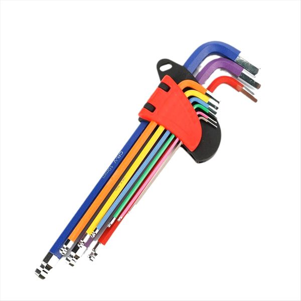 9 Pcs Hex Key Set L Wrench Kit Long Arm Hex Key Set Compatible with None