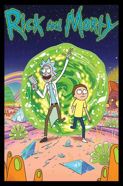 Rick And Morty (Portal) Poster With Black Frame image