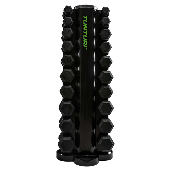 Tunturi Rubber Dumbbell Set 1kg - 10kg + Rack