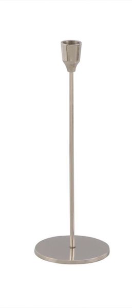 Elegant Dinner Candle Holder With Thin Rod - Silver Finish