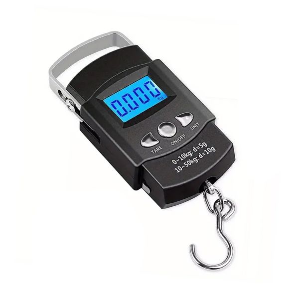 Portable LCD Electronic Hanging Fish Scale with Retractable Measuring Tape