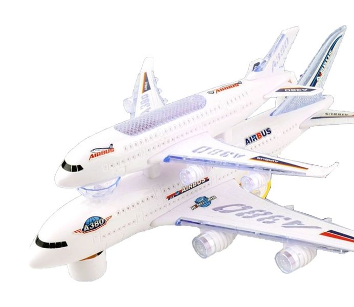 Kid Airplane Toy 360 Rotating with Light and Sound A380 Double Layer Airbus
