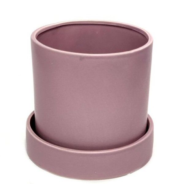 PH Garden - Cylinder Pot Cover With Fixed Base Med Lilac D17 x H16cm