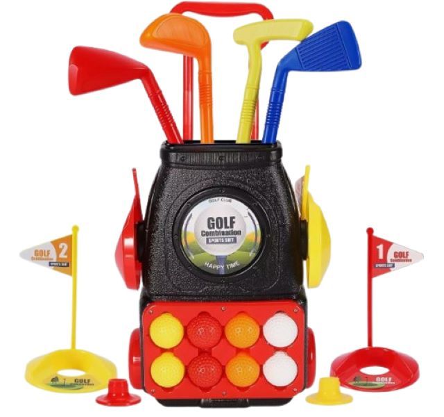Kids Mini Indoor and Outdoor Trolley Suitcase Golf Tournament Set