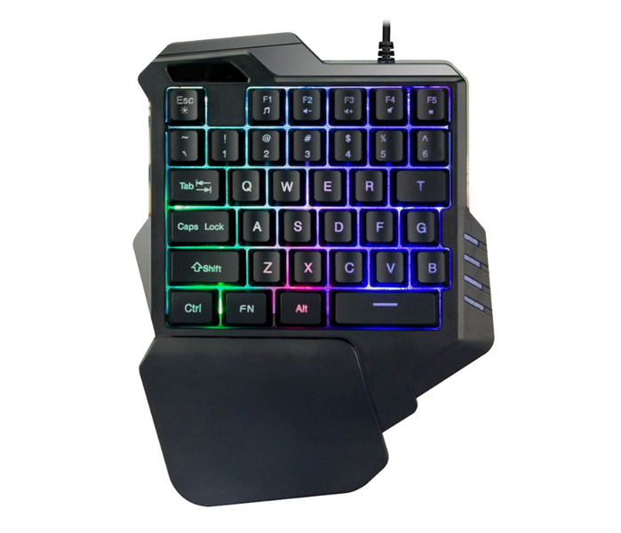 One-Hand 35-Key Gaming Keypad with LED Backlights &amp; Wrist Rest