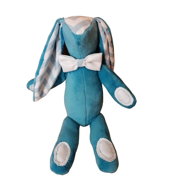 Mr B Bunny Teddy Bear Plushie Toy - Blue