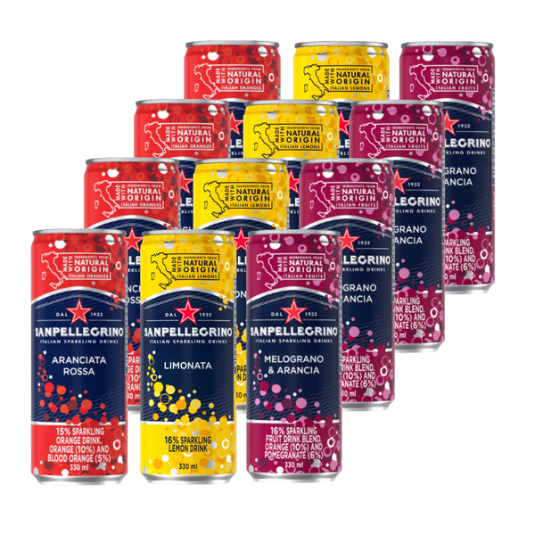 San Pellegrino | Blood Orange &amp; Lemon &amp; Pomegranate n Orange|330ml| 12 Pack