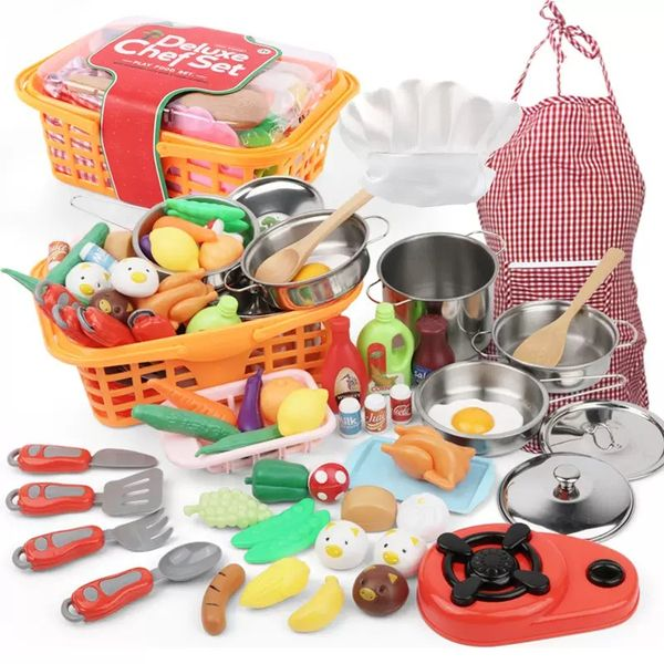 42 Piece Miniature Children's Apron Home Baking Kitchen Girl Toy Set