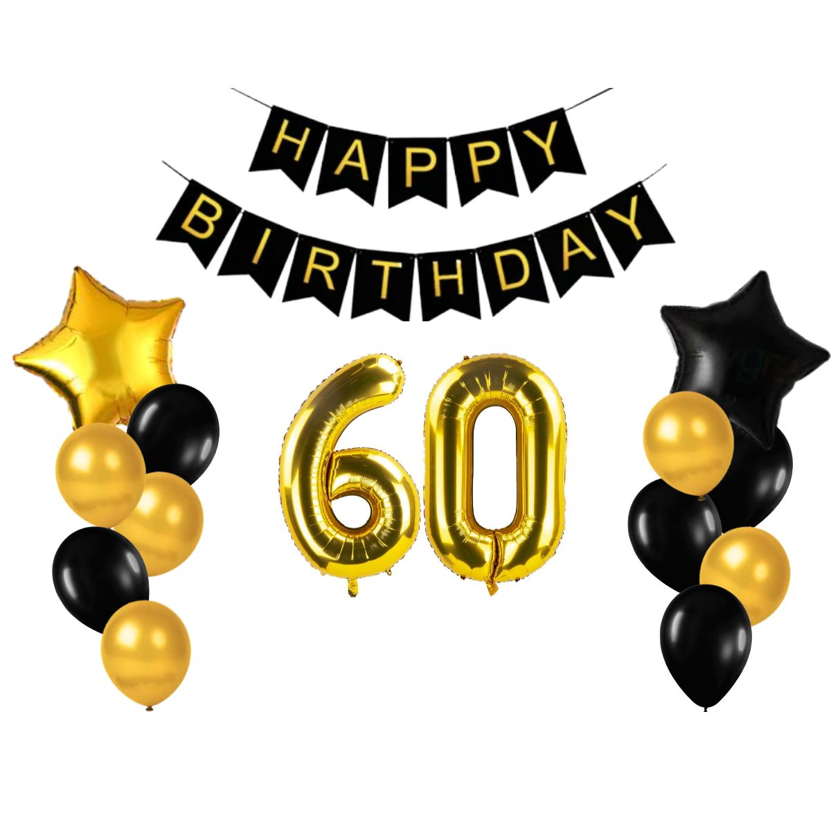 Happy Birthday - 60th - Black and Gold - Decorations | Shop Today. Get ...