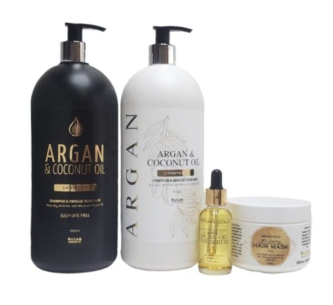 Argan Oil Sulfate Free Shampoo, Conditioner, Hair Growth Serum & Hair Mask