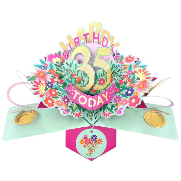 Happy 35th Birthday 3D Pop Up Card - Female