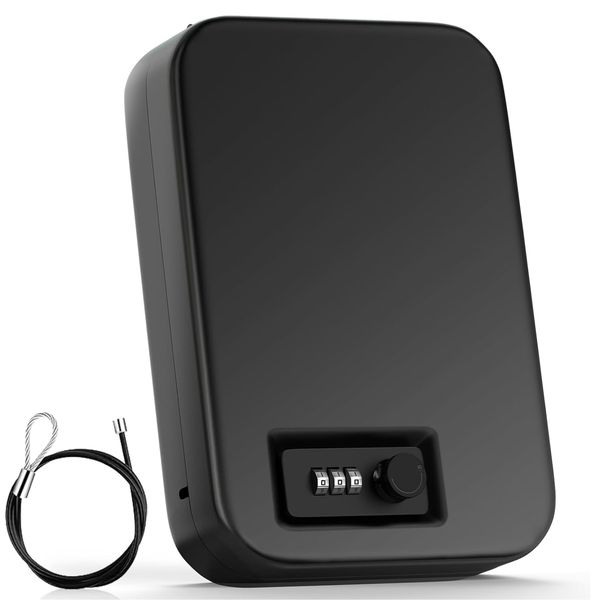 Portable Security Case Lock Box Personal Combination Lock With Steel Cable