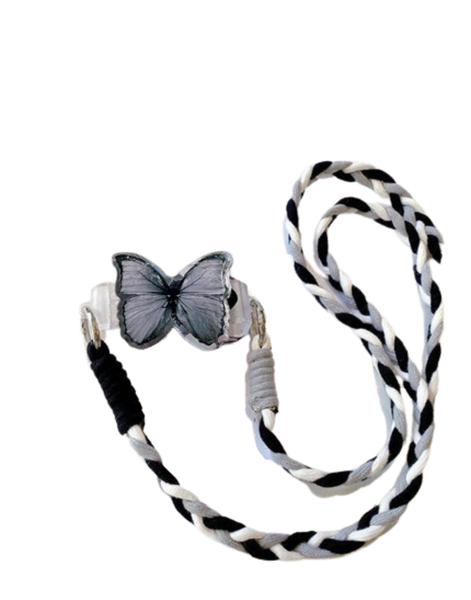 Butterfly -Adorned Phone Clip Holder with Lanyard