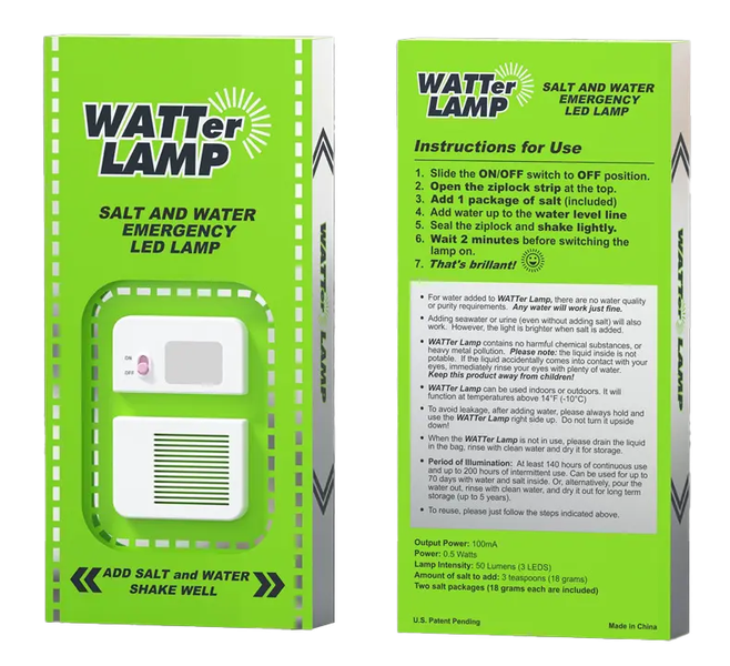 WATTer LAMP salt and water emergency LED