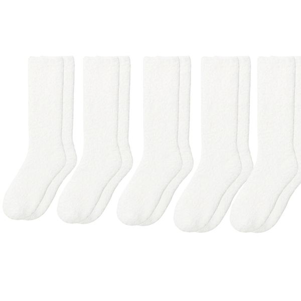 10Pack White Mink Velvet Socks for Women or Girls Soft Cozy Warm Sleep Sock