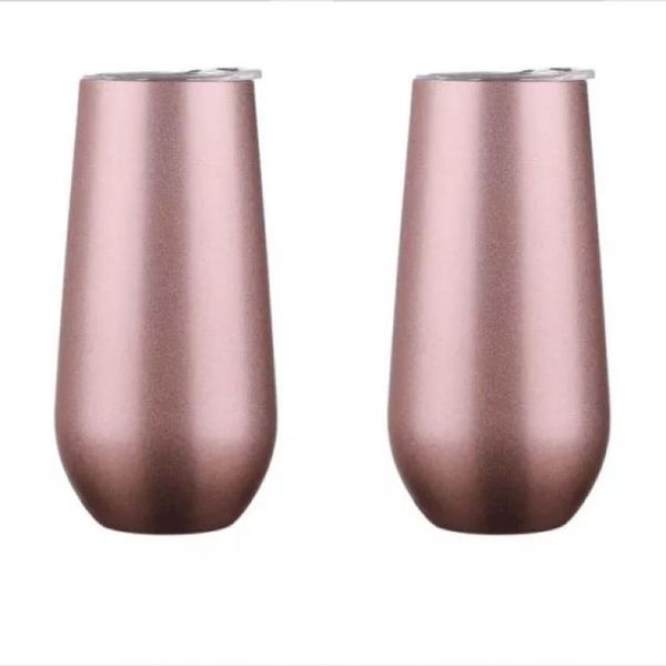 Stainless Steel Champagne Flutes 175ml 2 Pack