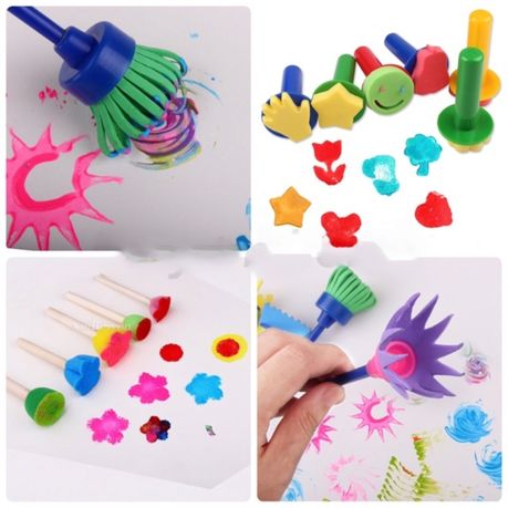 Z Liant 31 Pieces Kids Art Craft Assorted Painting Drawing Tools Mini Early  Learning Kids Painting Set Sponge Brush Flower Patte - 31 Pieces Kids Art  Craft Assorted Painting Drawing Tools Mini