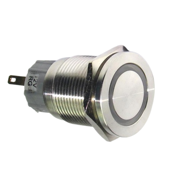 AVP19FH-M2SCR/G24 19mm Momentary Anti-Vandal Switch Red/Green LED 24V
