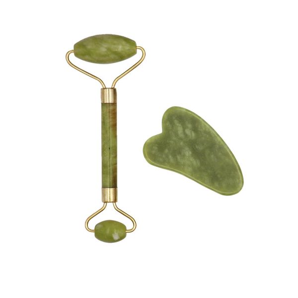 Jade stone Roller Set Crystal Green 2 set